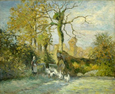 La fille aux oies à Montfoucault (Gelée blanche), 1875 - Camille Jacob Pissarro